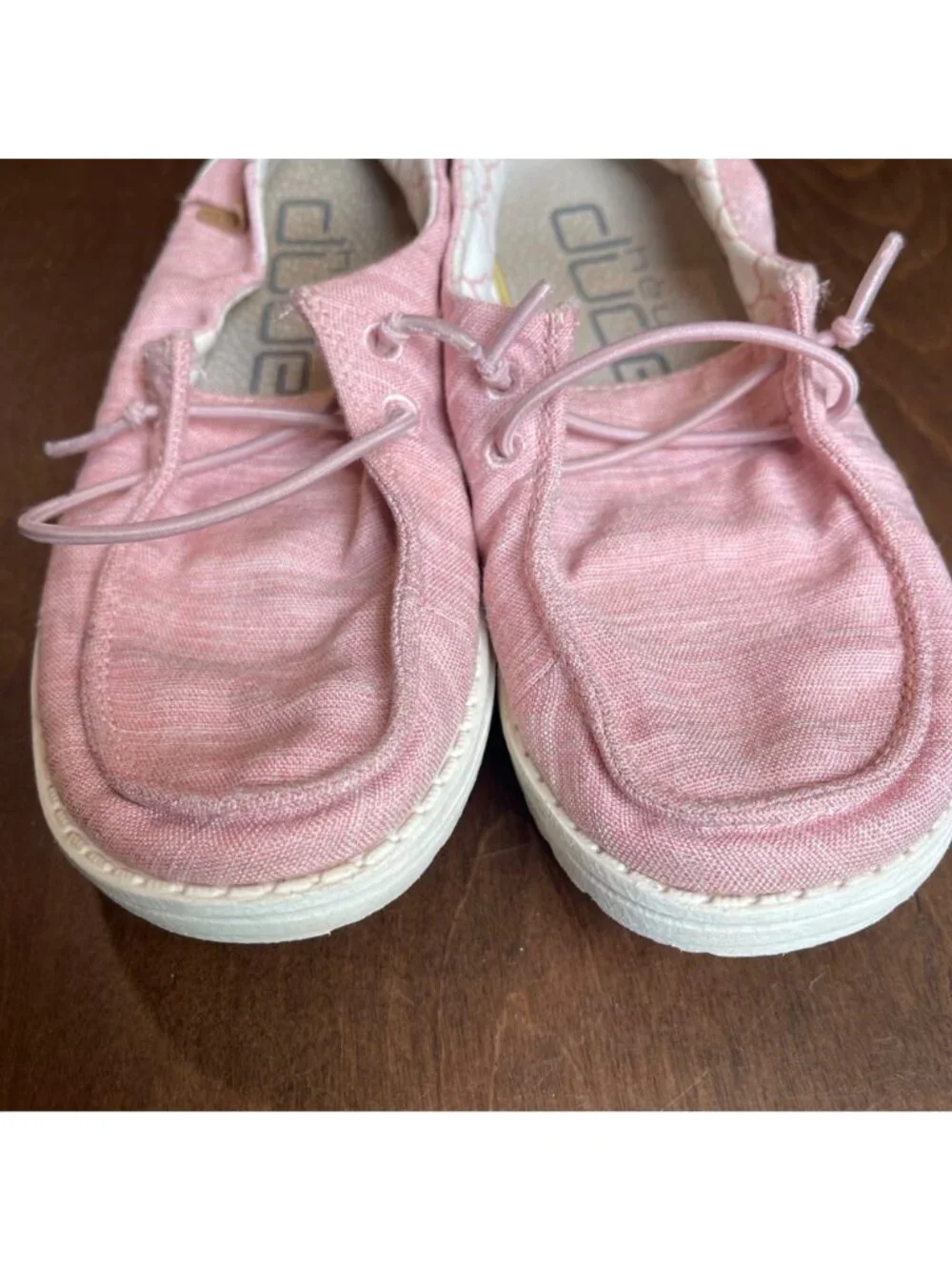 Hey Dude Wendy Youth Slip On Shoes Girls Size 12  Linen Cotton Candy Pink Casual